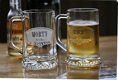 Groomsmen Beer Mugs, Best Man Gifts - Single Glass ONLY