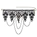 FASHEWELRY Choker Black Lace Necklace Gothic Tattoo Tassel Pendant Vintage Punk Style Wedding Accessories for Halloween and Christmas Parties Dress Up & Pretend Play