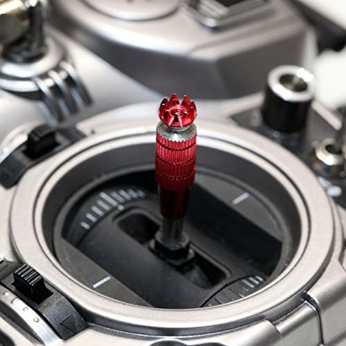 Rotorland R/C Transmitter Control Stick Ends - Red Aluminum for FrSky Taranis, Futaba, Spectrum