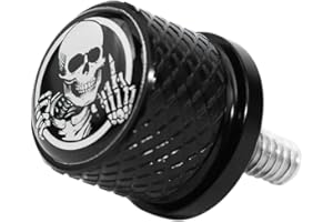 GUAIMI Stainless Knurled Fender Seat Bolt Screw, Aluminum- 1/4"-20 Thread Compatible with Harley Sportster Touring Softail Dyna CVO Electra Glide Street Glide 1996-2023, black