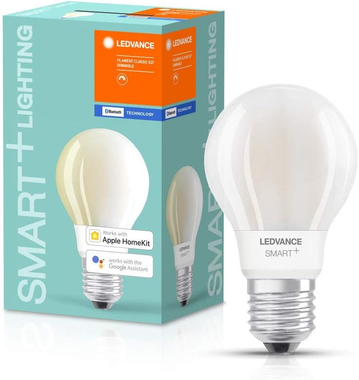 LEDVANCE Smart Led Lamp With Bluetooth, E27, Filament, Dimmable, Warm White (2700 K), Replaces Incandescent Lamps With 100 W