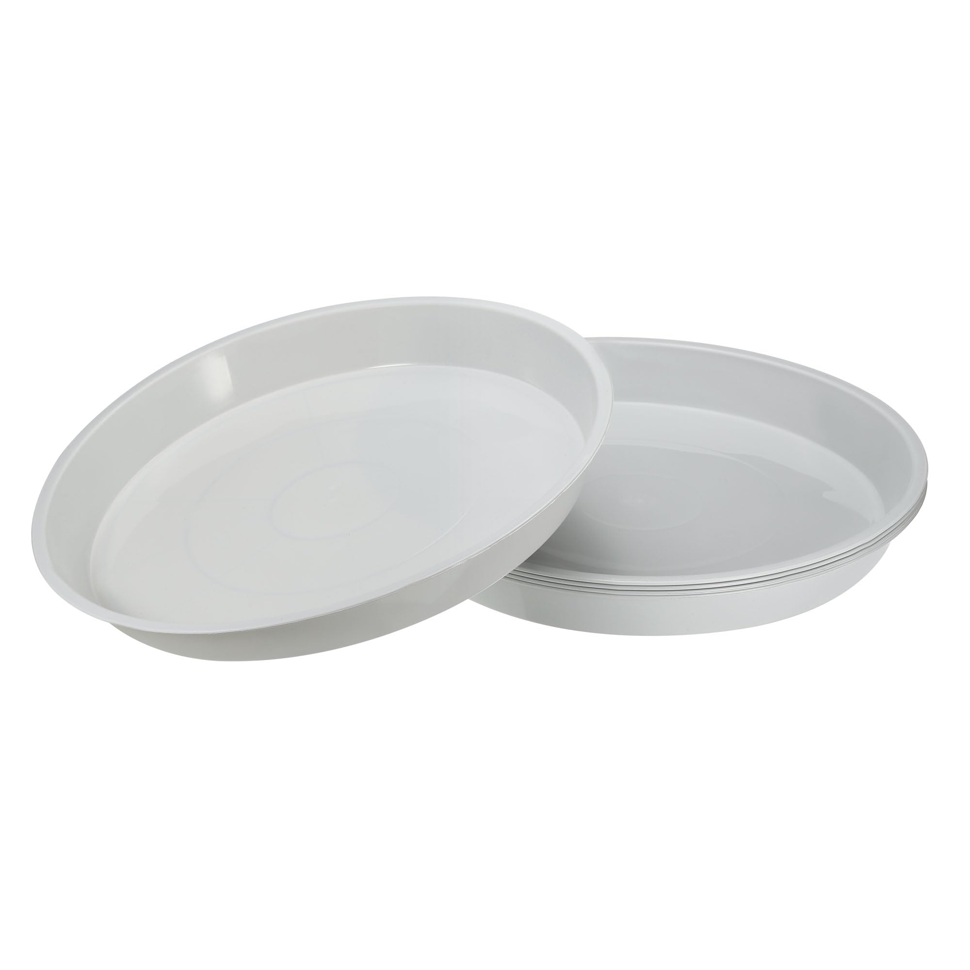M METERXITY 5 Pack Planter Saucers - Plastic Plant Tray Flowerpot Drip Trays Round Apply to Outdoor/Garden (13.7 Inch/ 35cm, White)