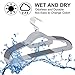 Fayleeko Clothes Hangers Plastic Space Saving, Coat Hangers Clothes Heavy Duty, Upgraded Rubber Stripe Non-Slip Coat Hangers,50 Pack Dry Wet Trousers Shirt Pants Hangers, Gray