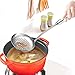 DELSON Skimmer Slotted Spoon Rustproof, Integral Forming Durable Newness 304 Stainless Steel Slotted Spoon with Vacuum Ergonomic Handle Comfortable Grip Design Strainer Ladle for Kitchen 14.9 Inch