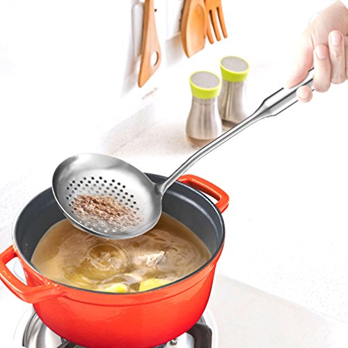 DESLON Mesh Food Strainer Stainless Steel Colander with Hollow Handle Heat Resistant Cooking Tool