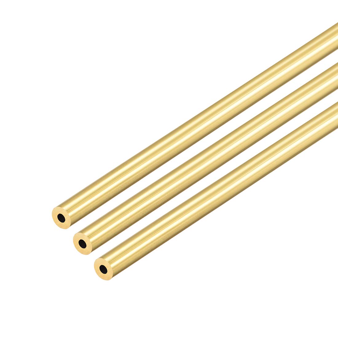 sourcing map Brass Round Tube, 300mm Length 5mm OD 1.5mm Wall Thickness, Seamless Straight Pipe Tubing 3 Pcs