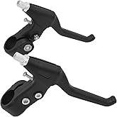 Universal Bicycle Brake Levers Set (Pair) - 22mm (7/8") Bike Brake Handles for Mountain Bike (MTB), Road, BMX, Kids &amp; Fixed Gear Bicycles - Lightweight &amp; Durable Replacement Parts [Black]