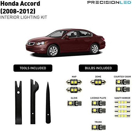 PrecisionLED 2008-2012 Honda Accord LED interior Lighting Kit with Install Tools (6000K)