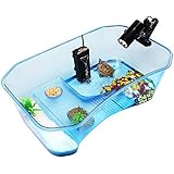 Geegoods Turtle Tank Aquarium,Reptile Tank,Turtle Aquarium Terrapin Lake with Platform Plants Tank for Pet Turtle Reptile Hab