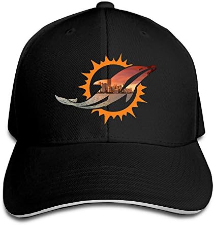 Hotboy19 Adult Miami Sport Football Logo Reversed Baseball Cap Black