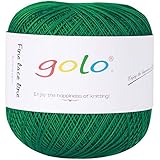 Crochet Thread Yarns for Begingers Size10-100% Contton Yarn for Knitting Crochet DIY Hardanger Cross Sitch Crochet Thread Balls Rainbow Turquoise 39 Colors Avilable (Green)