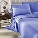 Honeymoon 1800 Brushed Microfiber Embroidered Bed Sheet Set, Ultra Soft, Queen - Light Blue