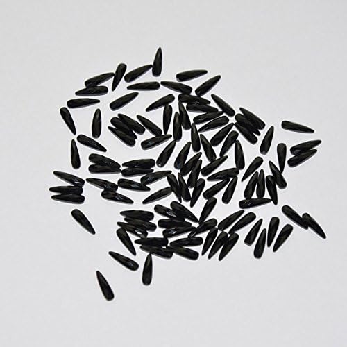 30pcs Super Sparkly Nail Rhinestones Nails Crystals Diamonds Stones Jewelry Charms Gems 3D Nails Decorations For for Acrylic Nails Shoes Clothes Phones Different Shapes Size (3X10mm, Black)
