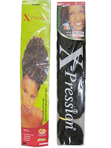 X-pression Premium Original Ultra Braid. - Color 1B ( Pack of 3 )