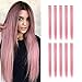 TOFAFA 22 inch Colored Hair Extensions straight Hairpiece,Multi-colors Party Highlights Clip in Synthetic Hair Extensions (10pcs Princess Pink)