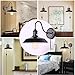 Kingmi Wall Lamp Dimmable Wall Sconce Black Industrial Vintage Lighting Gooseneck Wall Light Fixture with Plug in Cord and On Off Toggle Switch for Bedroom Nightstand, Set of 2