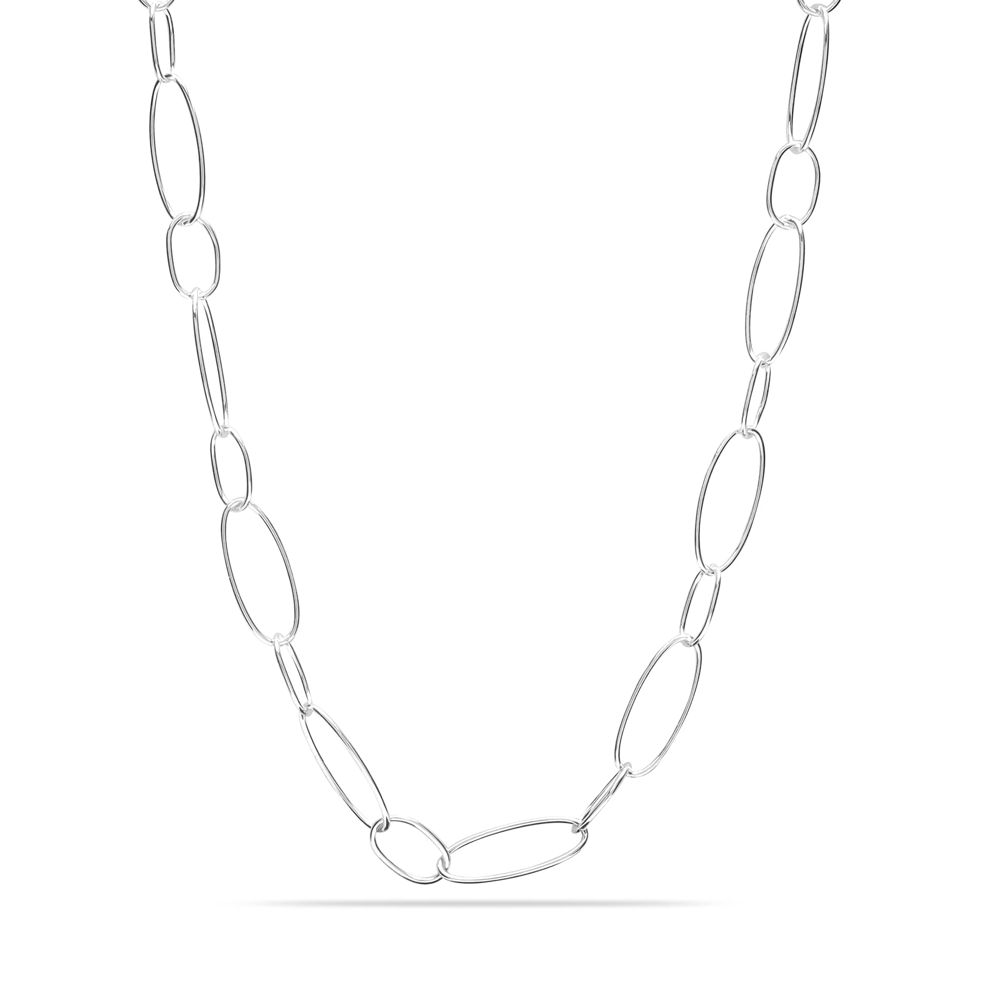 LeCalla 925 Sterling Silver Italian 7MM Paperclip Link-Chain Necklace for Women 20 Inches