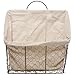 Country Rustic Wall-Mounted Metal Wire Hanging Magazine/Newspaper Storage Basket w/Beige Linen Fabric