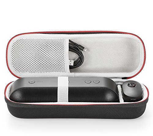 for Apple Dr. Dre Beats Pill+ Pill Plus Bluetooth Portable Wireless Speaker Hard Case Travel Carrying Storage Bag. Fits USB Cable and Wall Charger-Black