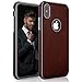 LOHASIC for iPhone Xs Case, for iPhone X Case Premium Leather Luxury Slim Fit Soft Flexible Hybrid Bumper Rugged Non-Slip Grip Shockproof Anti-Scratch Protective Cover Cases for iPhone X 10 Xs - Brown