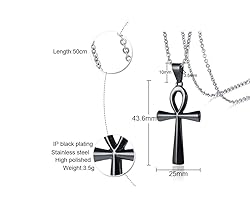 HUANIAN Men's Stainless Steel Coptic Anka Cross