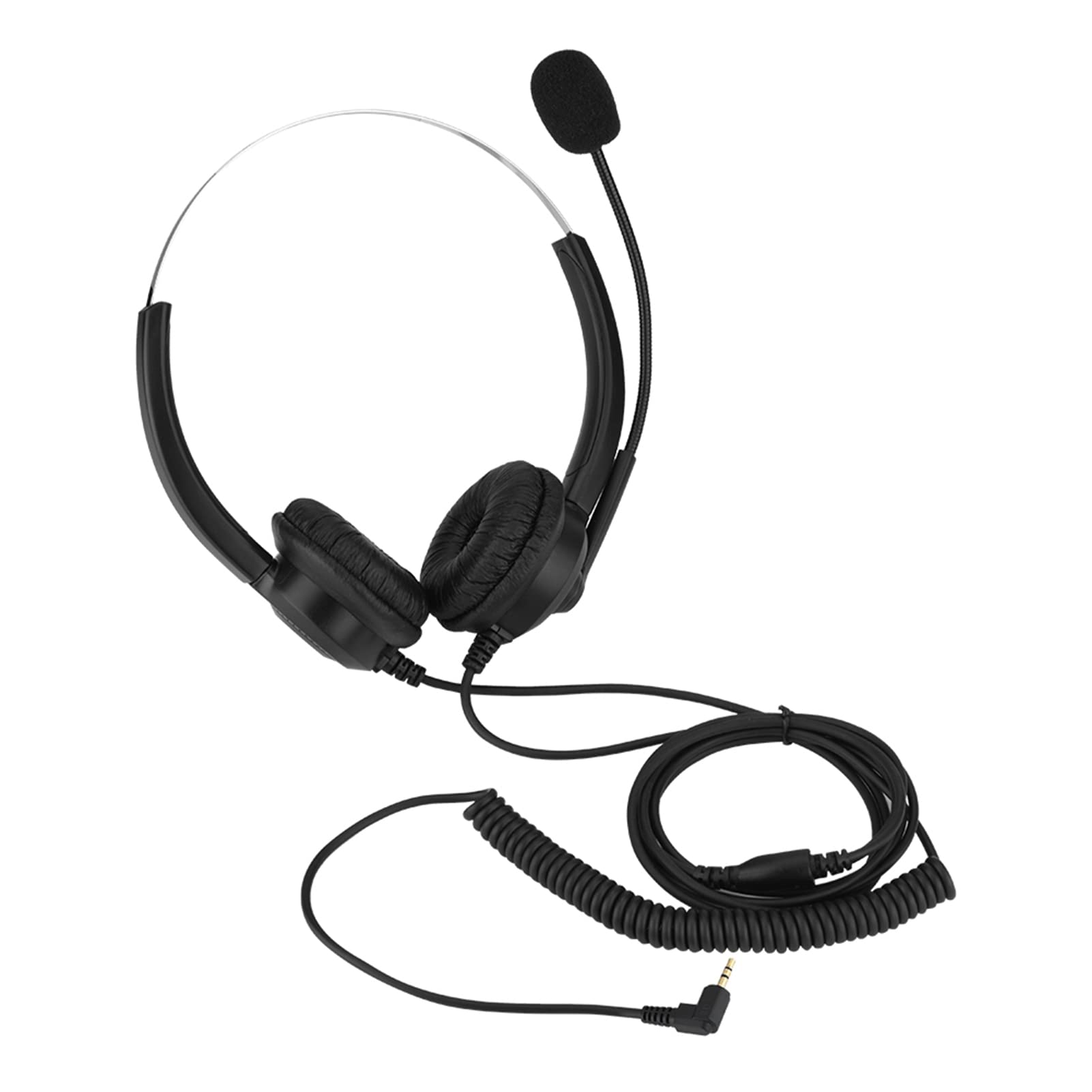Noise Cancelling Lossless Sound Call Center Headset with Comfortable Wearing, Super Long Cable for Clear Communication (2.5mm elbow)