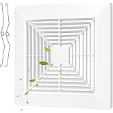 ABS Plastic Bathroom Exhaust Fan Cover with Springs, Ceiling/Wall Mounted Laminar Flow Grille & Diverter (9 * 9 in)