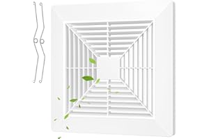 ABS Plastic Bathroom Exhaust Fan Cover with Springs, Ceiling/Wall Mounted Laminar Flow Grille & Diverter (9 * 9 in)