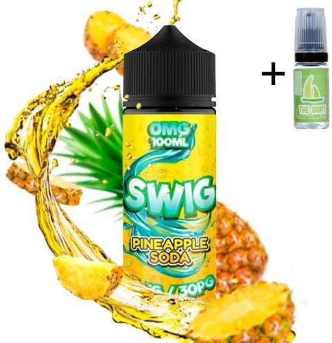 E Liquid Swig Pineapple Soda 100ml – 70vg 30pg – Booster Shorfill + E Liquid The Boat 10ml Lemon Lime – for Electronic Cigarette