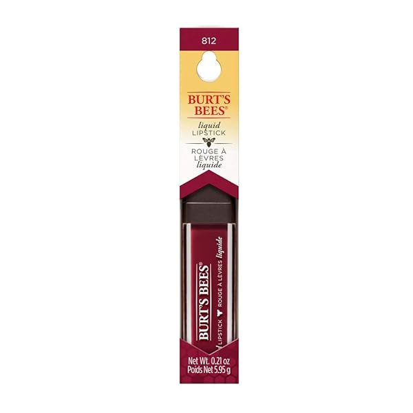 BURT’S BEES 100% NATURAL GLOSSY LIQUID LIPSTICK, RUSHING ROSE, 1 TUBE