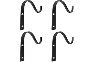 Mkono 4 Pack Iron Wall Hooks for Hanging Plant Lanterns, Plant Hanger Fence Metal Bracket for Bird Feeders, Wind Chimes, Mason Jar Sconces, Light Outdoor Indoor Rustic Home Decor, 3 Inch