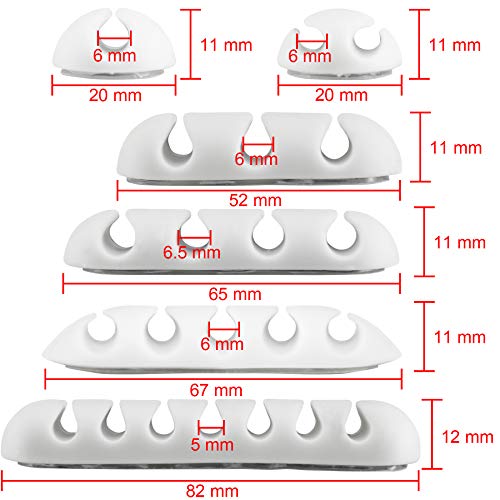 BQTQ 40 Pieces Cable Clips White Cable Holder Self Adhesive Cable