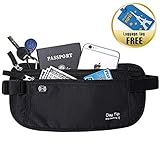 Day Tip Money Belt - Passport Holder Secure Hidden Travel Wallet with RFID Blocking, Undercover Fanny Pack