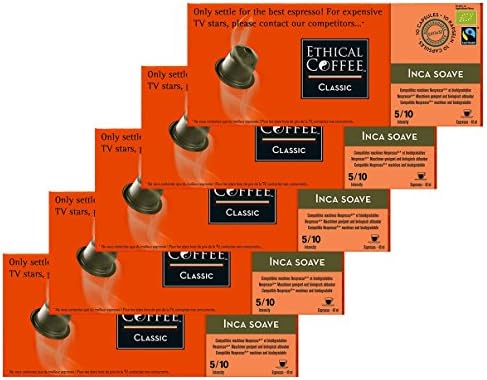 Nespresso Compatible Coffee Capsules by ETHICAL COFFEE- INCA SOAVE - 50 Capsules - 5/10 Intensity