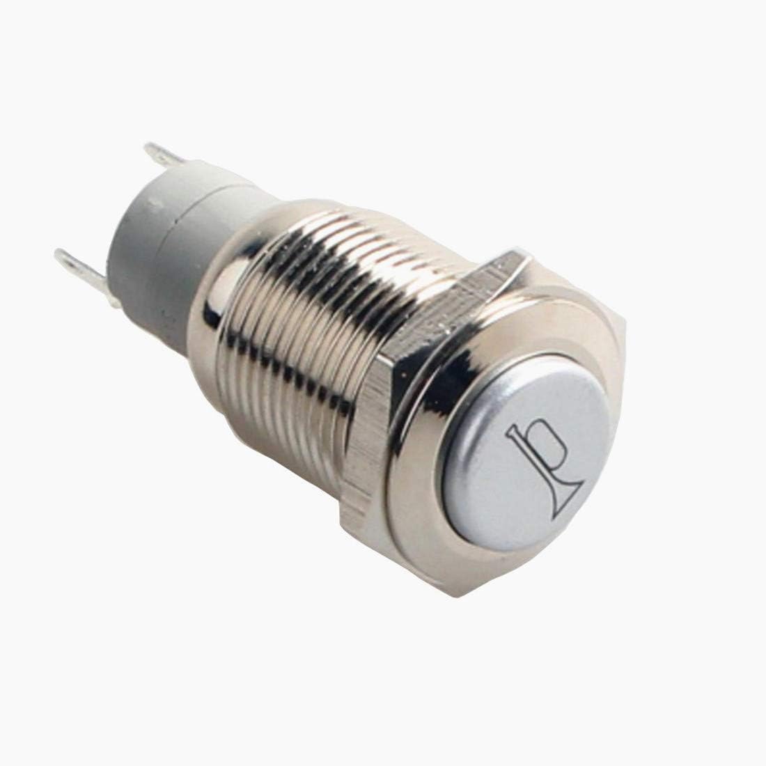 YIYIDA Car Horn Switch - Auto Horn Button, 12V Waterproof, Momentary Push Button, Metal Toggle Switch, Silver - Image 3