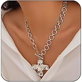 Layered Gold Necklaces for Women Chunky Gold Pirate Necklace Punk 80s 90s Necklace Paperclip Link Chain Choker Necklaces Necklace Dainty Cuban Stacking Coin Pendant Necklace Gold Pirate Jewelry