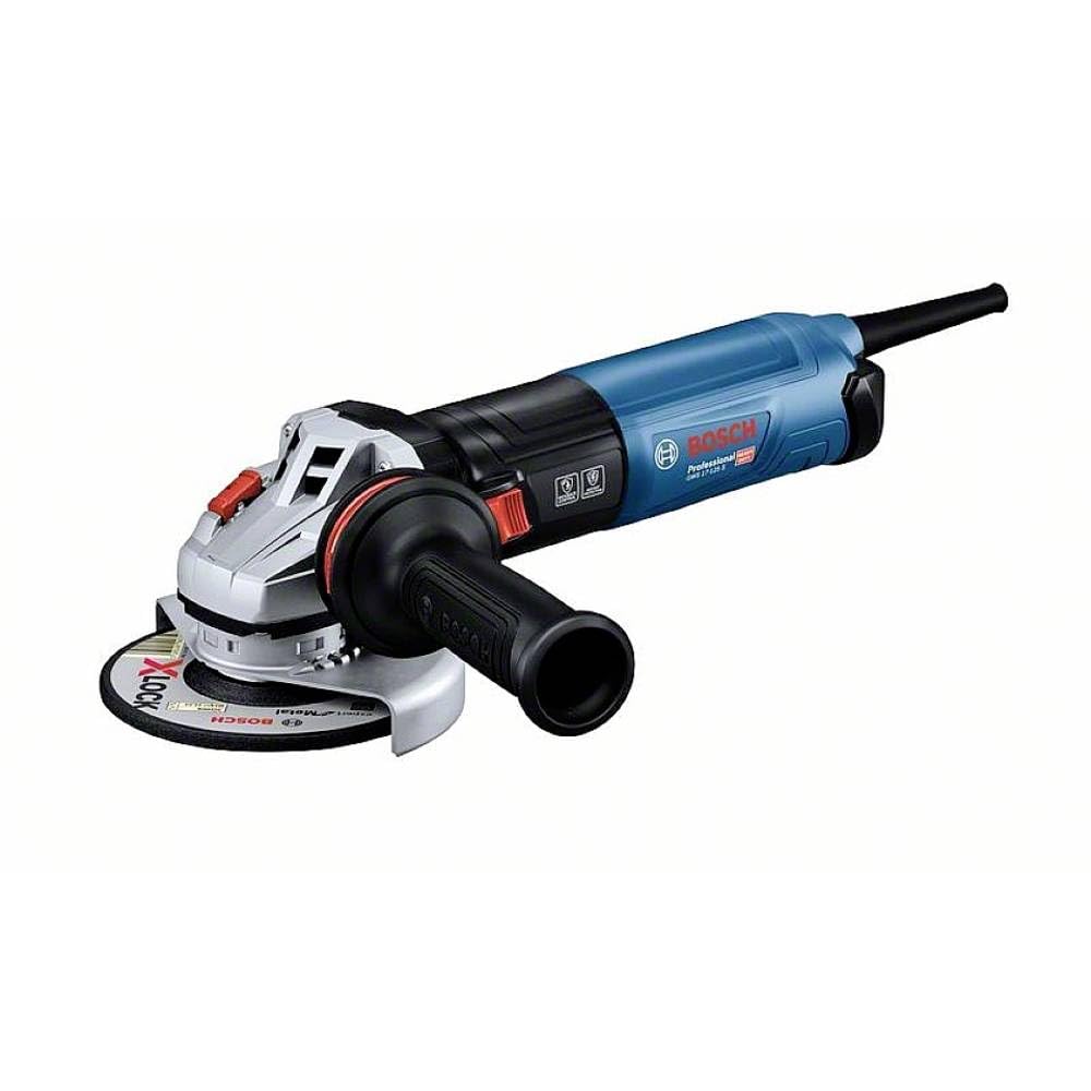 Bosch Professional Winkelschleifer GWS 17-125 S (1.700 Watt, inkl. Zusatzhandgriff, Schutzhaube, Trennschutzhaube, Staubfilter, Zweilochschlüssel, Aufnahmeflansch, Spannmutter)