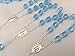 25 Pc Baptism Favors Mini Rosaries Blue with Silver Plated Accents/communion Favors Recuerditos De Bautismo/ Christening Favors/ Decenarios/ Decades/ Finger Rosaries
