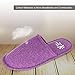 Sunshine Code Women's Memory Foam Cotton Washable Slippers with Matching Travel Bag for Home Hotel Spa Bedroom, L, Purple