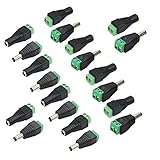 RGBZONE 10 Pair Male & Female 2.1x5.5MM BNC/DC Power Connector Adapter