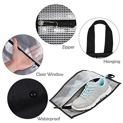 Hynes Eagle 44L Carry on Travel Backpack with Water Resistant Shoe Bag 3 pcs Set Black