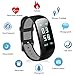 Abandship Fitness Tracker, Fitness Tracker Watch with Slim Touch Screen and Wristbands, Wearable Activity Tracker as Pedometer Sleep Monitor for Android and iOS (Black)