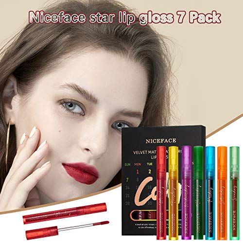 6pcs Matte Liquid Lipstick Waterproof Long-Lasting Lipstick Non-Sticky Formula,Gloss Kit Women Make Up Gift Set