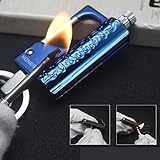 BOLLAER Outdoor Emergency Fire Starter Flint Match Lighter Keychain, Flint Metal Matchstick Fire Starter with Keychain for Camping Hiking Best Gift