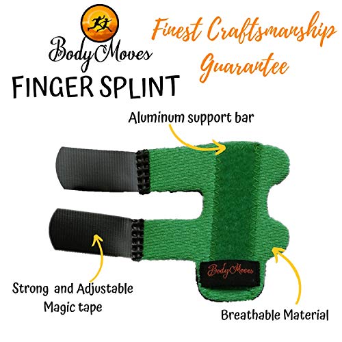 BodyMoves Finger Splint Plus Sleeves Trigger Finger Mallet Finger (Forest Green(2pc Set)) - Thumbnail 2