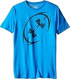 Under Armour Kids Boy's Football Logo Short Sleeve Tee (Big Kids) Electric Blue/Black T-Shirt MD (10-12 Big Kids)