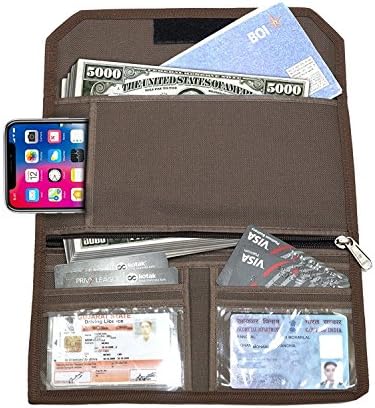 Leather Long Passport Holder Wallet Case (Brown)