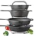 Heavy Duty Kitchen Pot Rack Organizer For Cabinet - Height Adjustable 5-Tier Cast Iron Skillet Cookware Rack - Stainless Steel Pots And Pan Storage Rack Organizer For Cabinet Countertop - 16.5