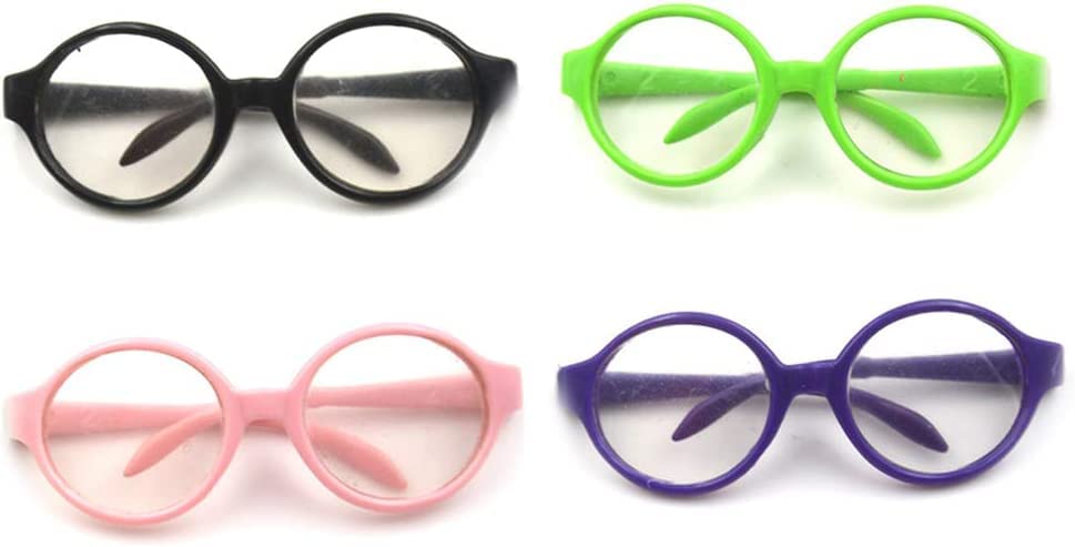 RUIYELE 4 Pcs Dolls Stylish Plastic glasses 18 inch Doll Accessories Baby Toy Mini Doll Costume Accessories