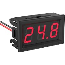 Voltmètre Digital Tactile DC 12V-24V - Pour Voiture, Moto, Camping-car - Affichage LED Bleu